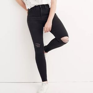 Madewell 9" Mid-Rise Skinny Jeans Black  Size 25 P